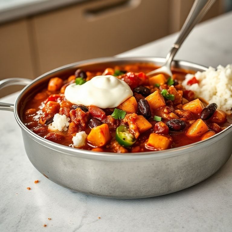 Guiso de alubias al estilo mexicano saludable