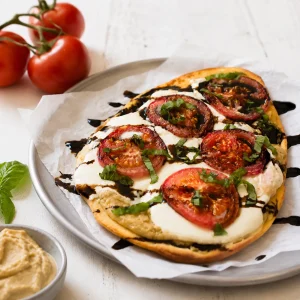 Pizza Caprese de Hummus