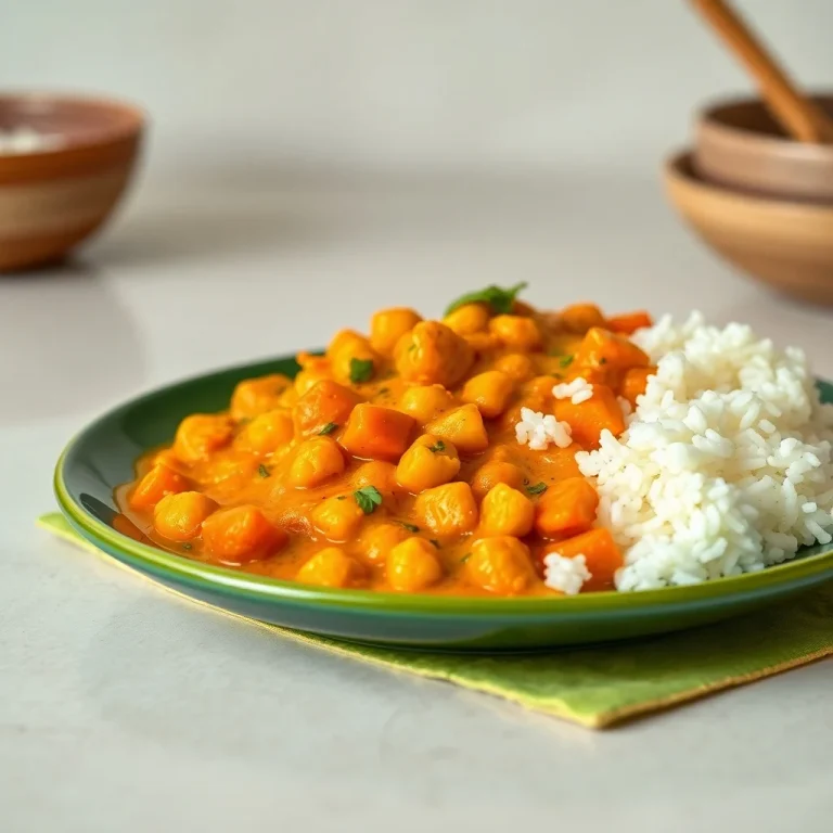 Curry de garbanzos con arroz basmati