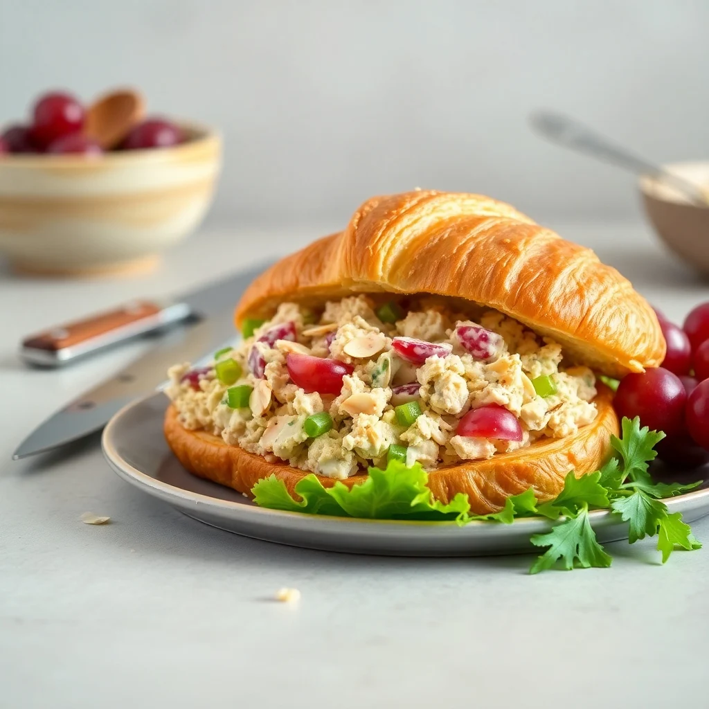 Ensalada de Pollo con Uvas y Almendras: Frescura y Crujido en Cada Bocado