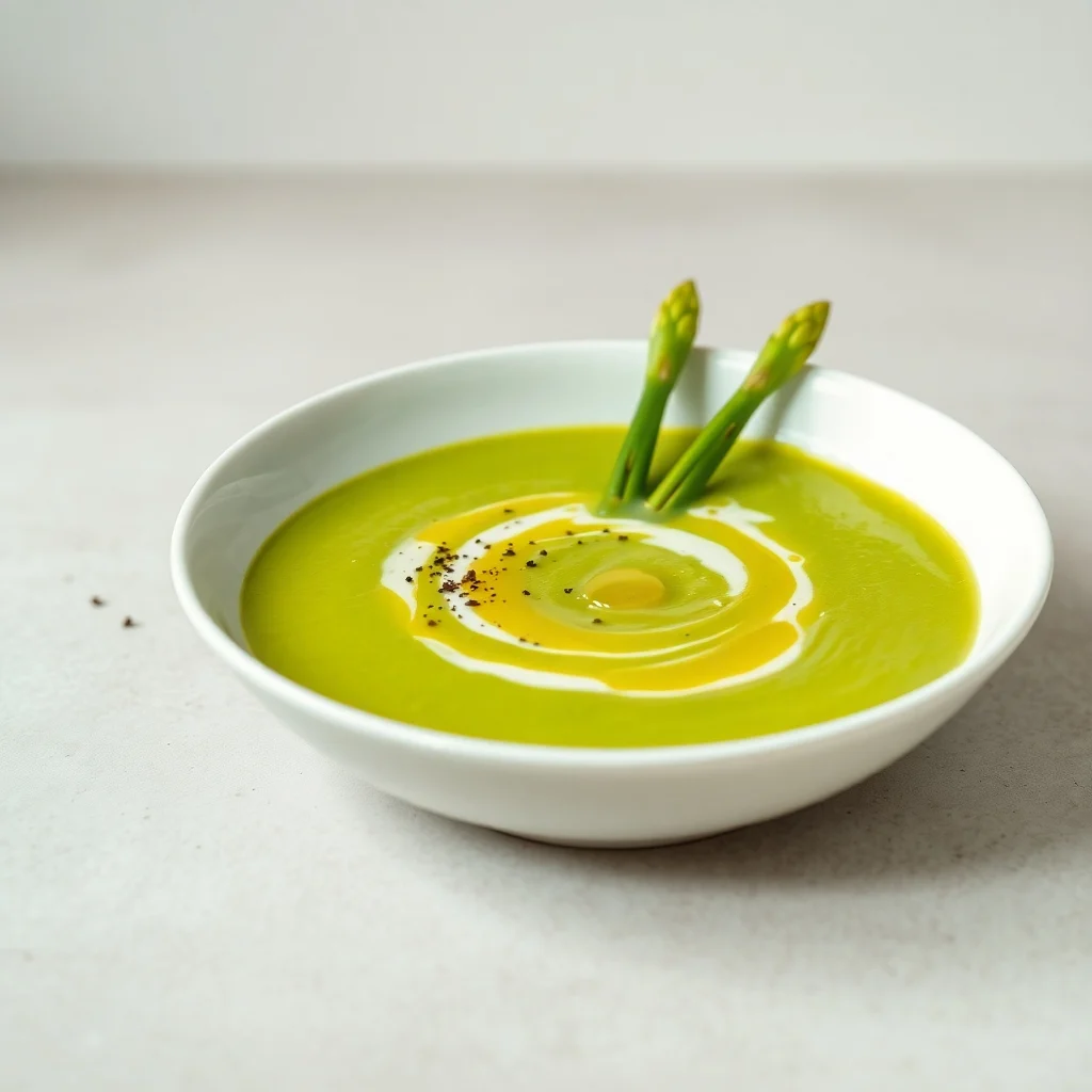 Sopa cremosa de espárragos sin lácteos
