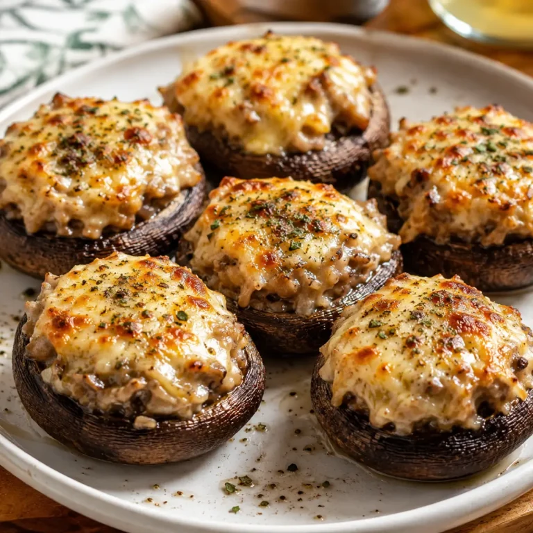 Champiñones Rellenos de Atún al Horno