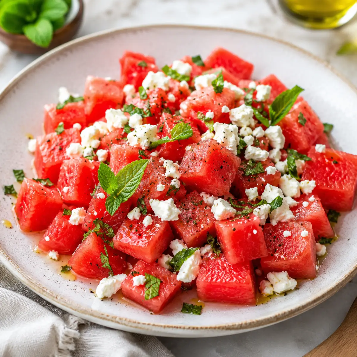 Ensalada de Sandía con Queso Feta