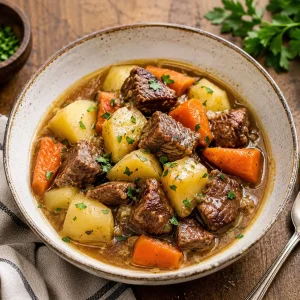 Estofado de cordero con verduras mediterráneas