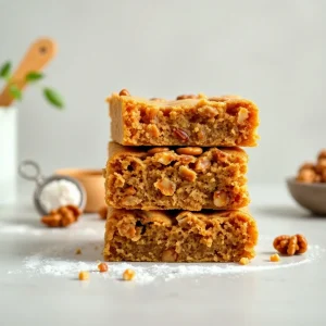 Blondies de Plátano y Nueces (Sin Batidora)