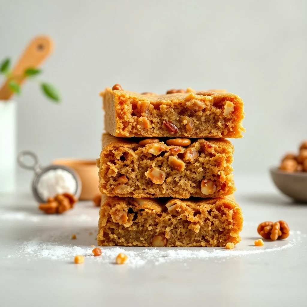 Blondies de Plátano y Nueces (Sin Batidora)