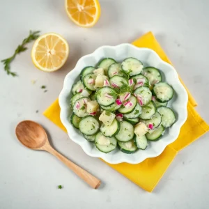 Ensalada de pepino con yogur y eneldo