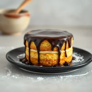 Mini tarta de crema Boston para dos